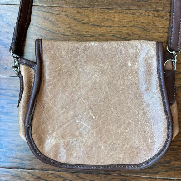 Brown Leather Saddle Crossbody Bag Neutral - Picture 6 of 13